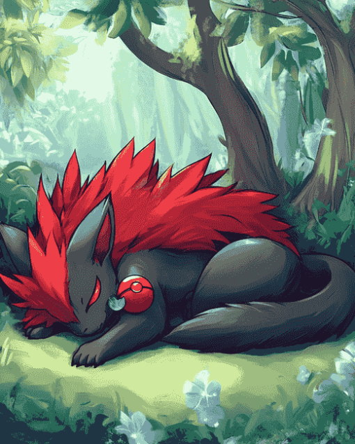 Zorua and Zoroark in Pokemon Diamond Painting