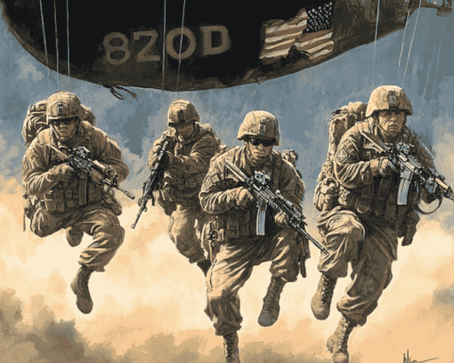 82nd Airborne Soldiers Animation Diamond Painting