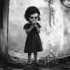 Abandoned Child Black and White Diamond Painting