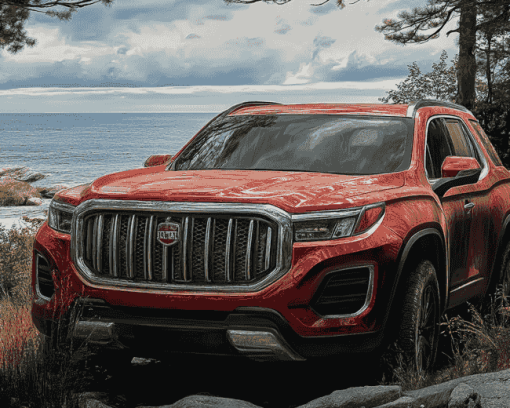 Acadia Red Car Diamond Painting