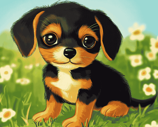 Adorable Puppy Animation Diamond Painting