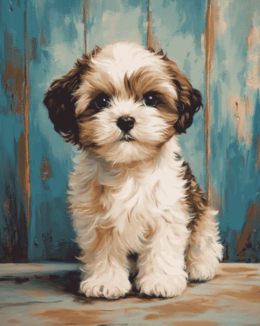 Adorable Shihpoo Puppy Diamond Painting