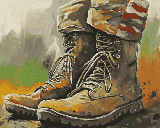 Aesthetic Army Boots Diamond Painting