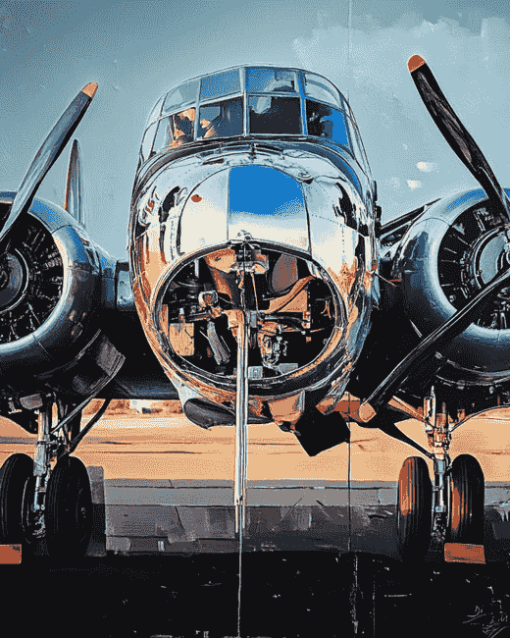 Aesthetic B25 Mitchell Aircraft Diamond Painting