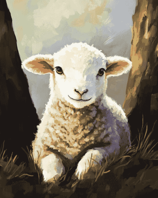 Aesthetic Baby Lamb Diamond Painting