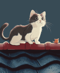 Aesthetic Cat on Roof Diamond Painting