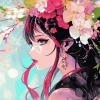 Aesthetic Flower Crown Lady Diamond Painting