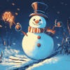 Aesthetic Frosty Snowman Animation Diamond Painting