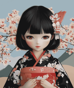 Aesthetic Japanese Doll Diamond Painting