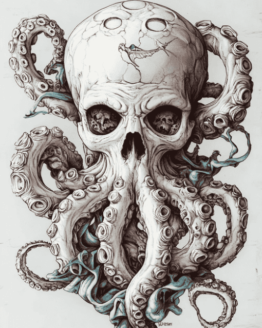 Aesthetic Octopus Skull Diamond Painting