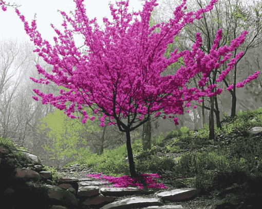 Aesthetic Redbud Trees Diamond Painting