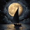 Aesthetic Sailboat Under Moonlight Diamond Painting