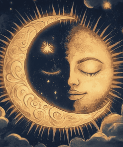 Aesthetic Sun and Moon Diamond Painting