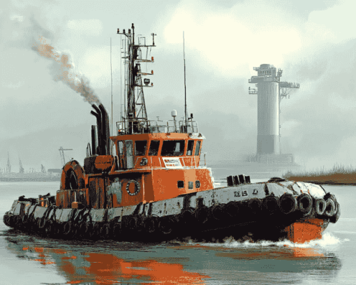 Aesthetic Tug Boat Diamond Painting