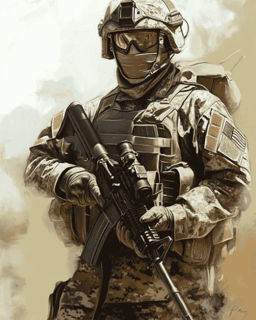 Aesthetic US Marines Diamond Painting