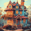 Aesthetic Whimsical Houses Diamond Painting