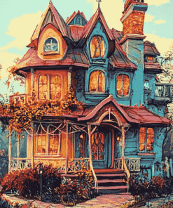 Aesthetic Whimsical Houses Diamond Painting