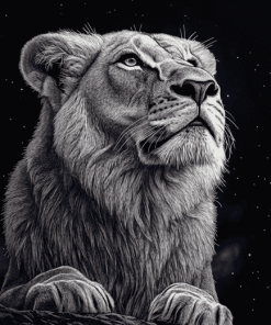 Aesthetic White Lion Diamond Painting