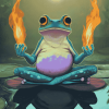 Aesthetic Zen Frog Meditation Diamond Painting