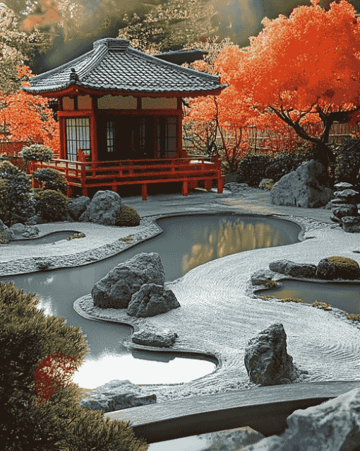 Aesthetic Zen Garden Landscape Diamond Painting