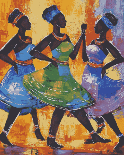 African Ladies Colorful Dance Diamond Painting