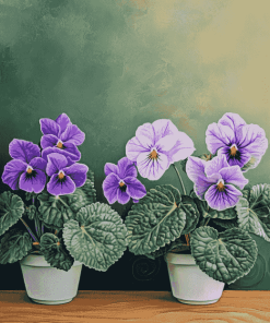 African Violet Blossoms Diamond Painting