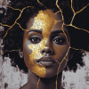 Afro Kintsugi Woman Diamond Painting