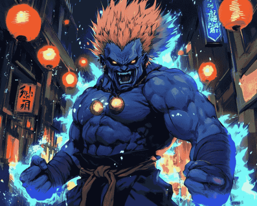 Akuma Anime Fighter Diamond Painting