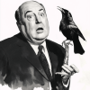 Alfred Hitchcock Black and White Diamond Painting