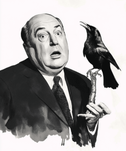 Alfred Hitchcock Black and White Diamond Painting