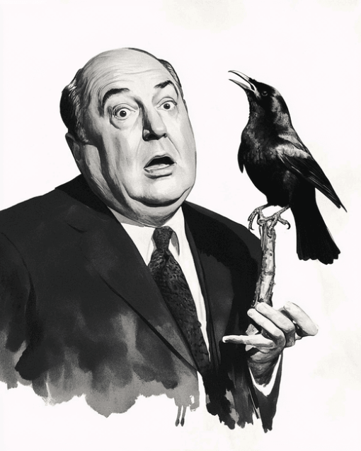 Alfred Hitchcock Black and White Diamond Painting