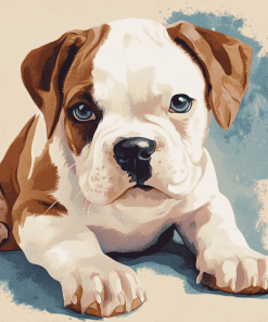 American Bulldog Puppy Diamond Painting