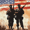 American Flag Military Silhouettes Diamond Painting