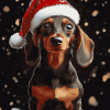 Animated Christmas Dachshund Diamond Painting