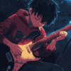 Anime Boys with Electric Guitars Diamond Painting