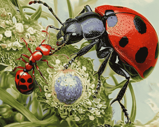 Ant and Ladybug Close-Up Diamond Painting