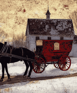 Antique Horse Carriages Diamond Painting