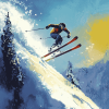 Artistic Ski Jump Animation Diamond Painting