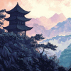 Asian Mountainscape Diamond Painting