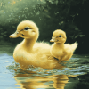 Baby Duckling Water Scene Diamond Painting