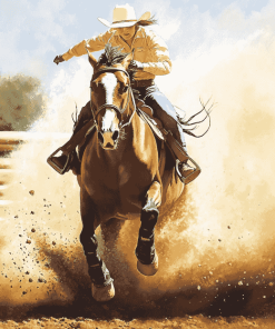 Barrel Racing Horse Diamond Painting