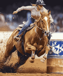 Barrel Racing Horse Diamond Painting