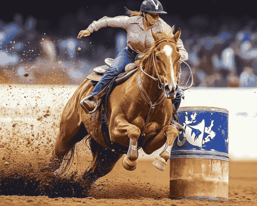 Barrel Racing Horse Diamond Painting