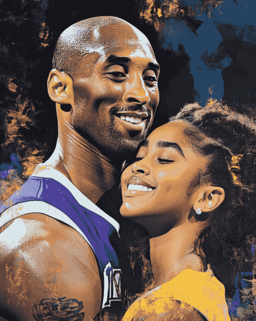 Basketball Legends Kobe and Gianna Diamond Painting