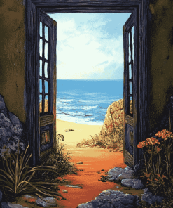 Beach Door Landscape Diamond Painting