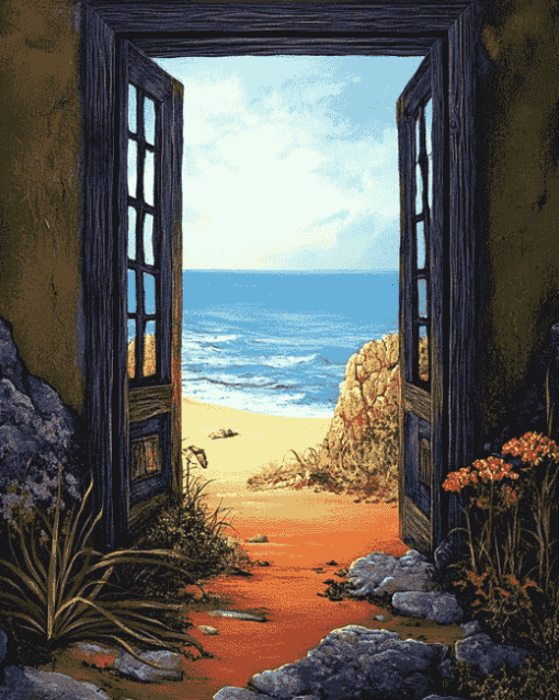 Beach Door Landscape Diamond Painting