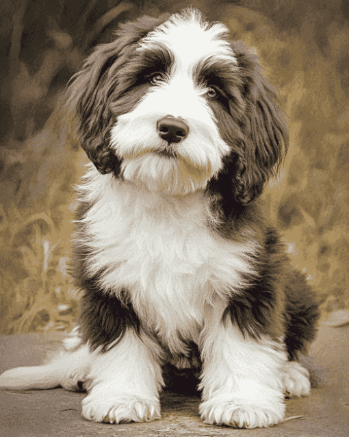 Bearded Collie Puppy Diamond Painting