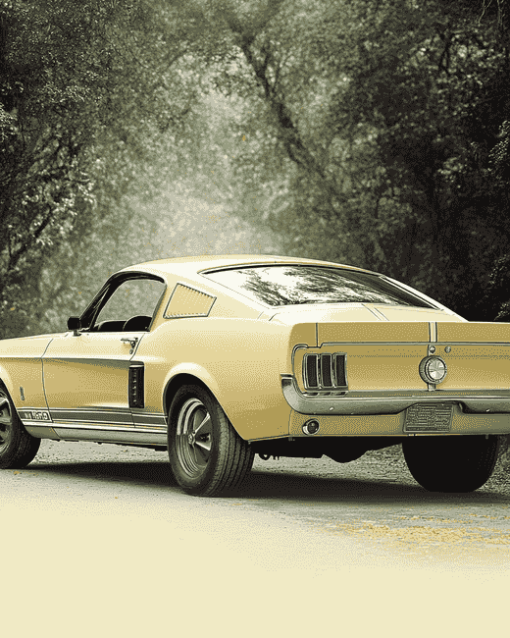 Beige Mustang 1967 Diamond Painting