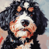 Bernedoodle Puppy Diamond Painting