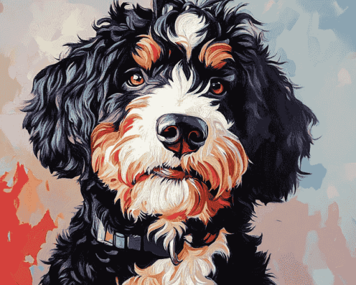 Bernedoodle Puppy Diamond Painting